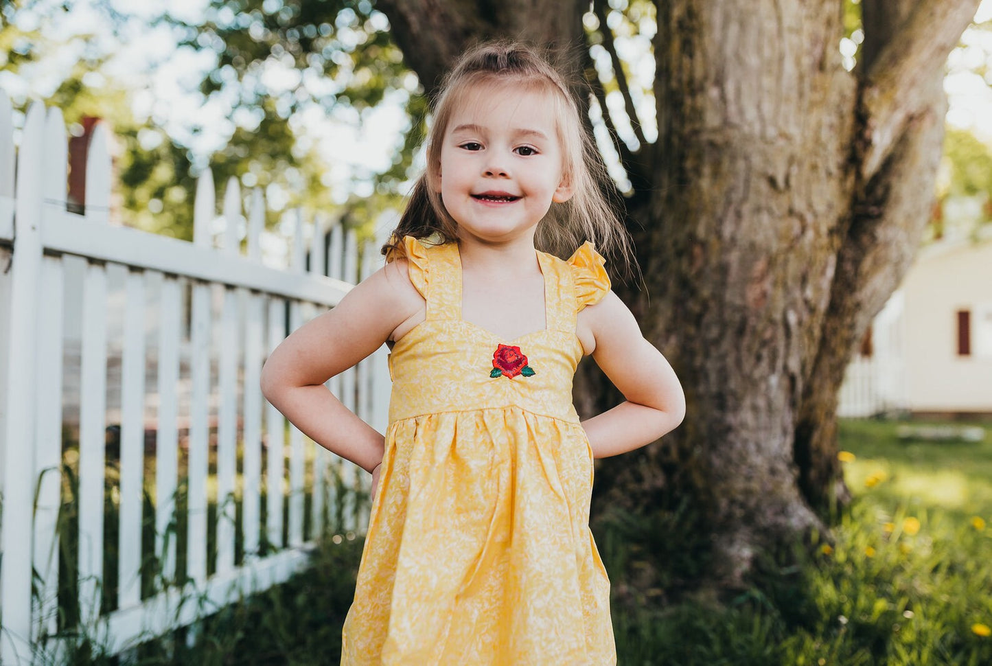 Girl's Yellow Princess Ballgown Dress image 3