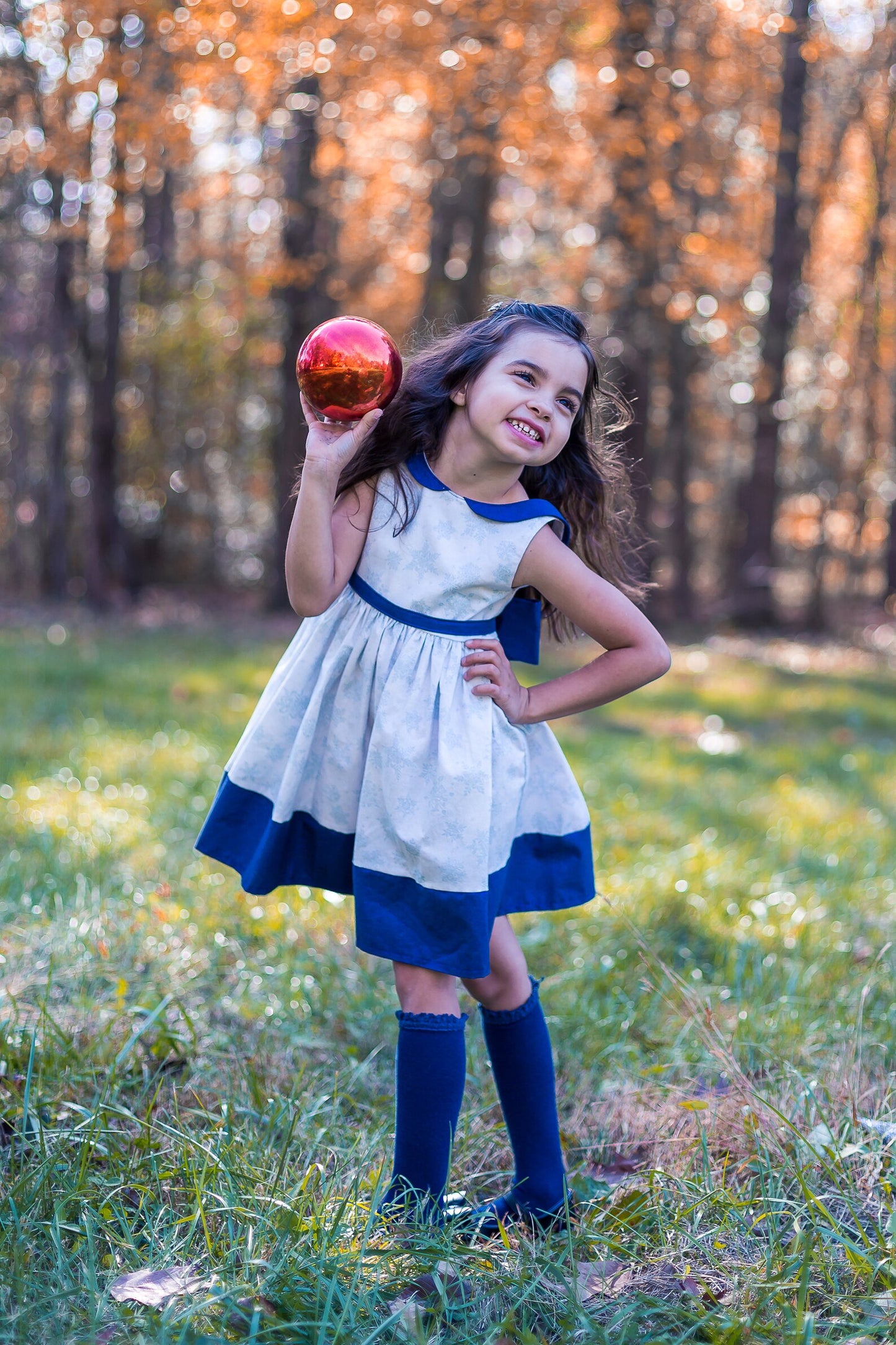 Girl's Christmas Snowflake Dress image 3