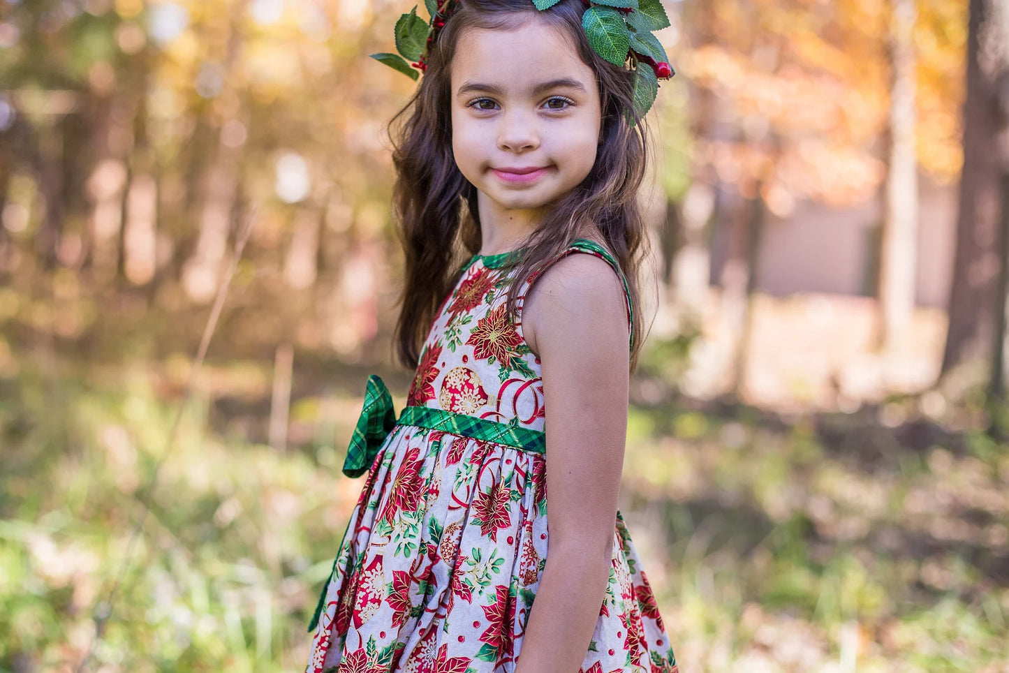 Girl's Christmas Poinsettia Dress image 4