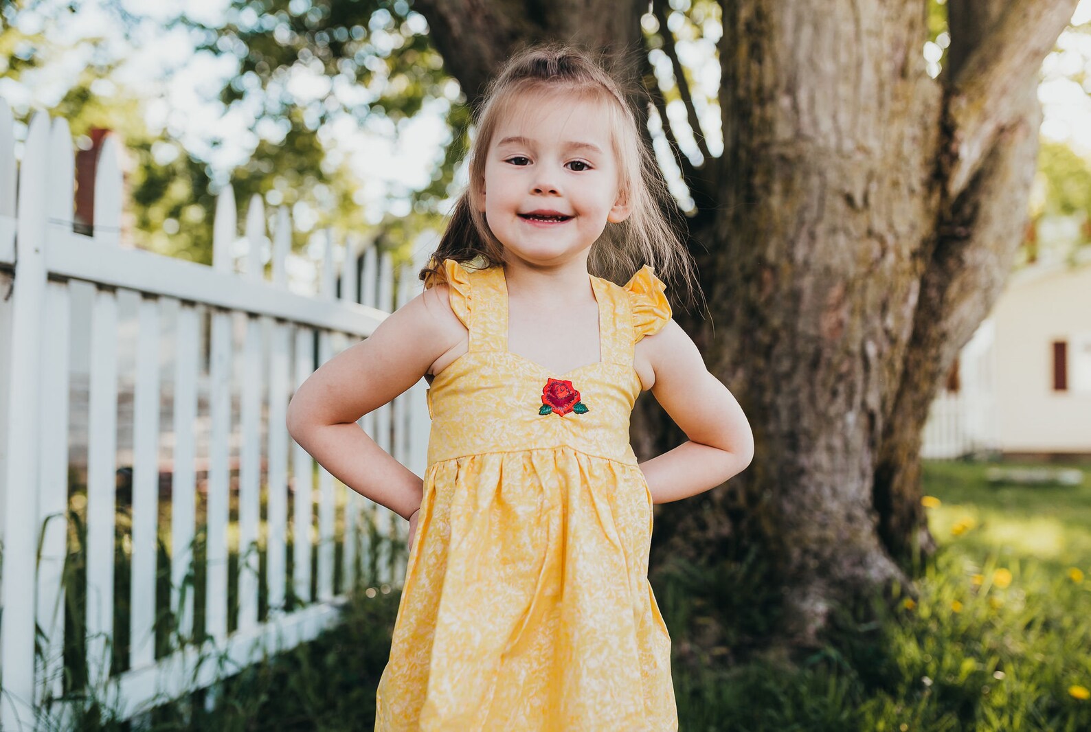 Girl's Yellow Princess Ballgown Dress image 3