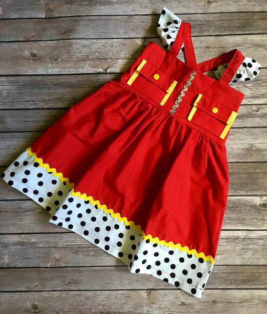 Girl's Fireman Rescue Dog Dress image 0
