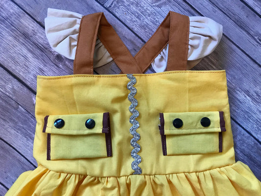 Girl's Yellow Rescue Dog Dress image 1
