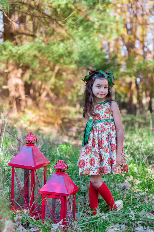 Girl's Christmas Poinsettia Dress image 1
