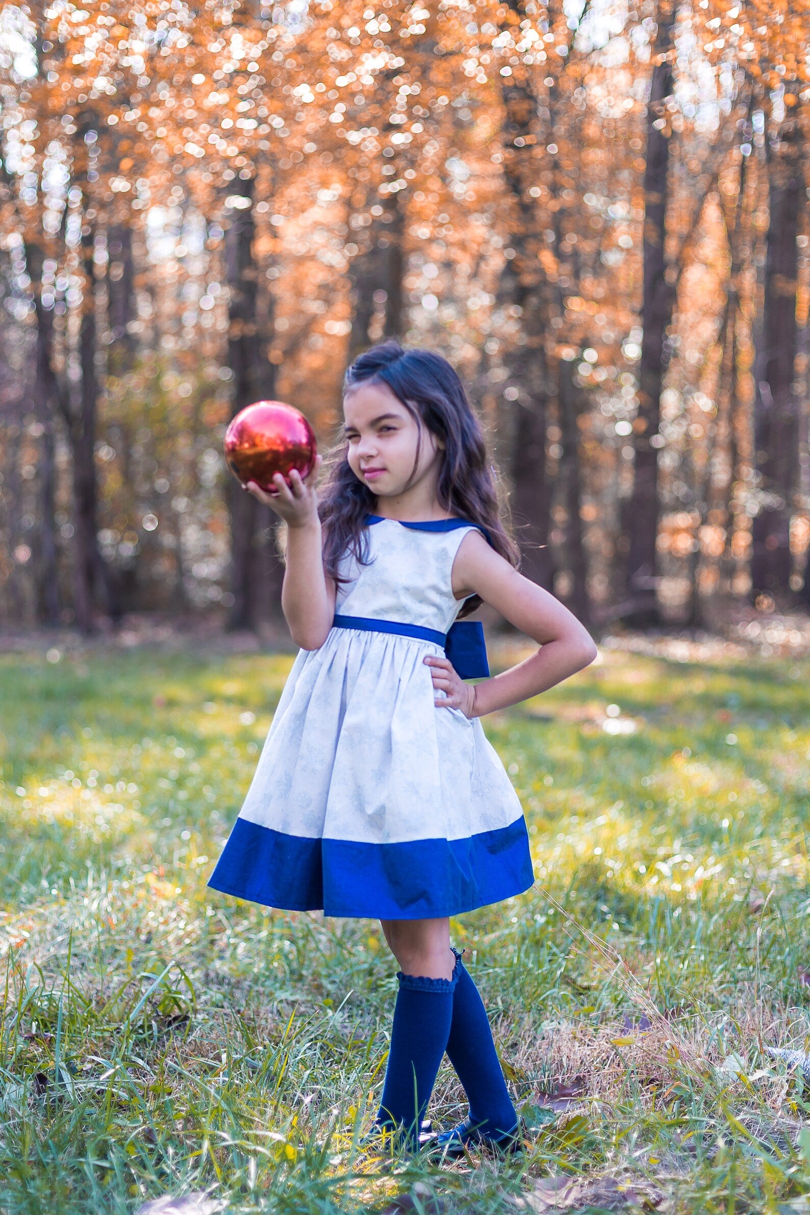 Girl's Christmas Snowflake Dress image 4