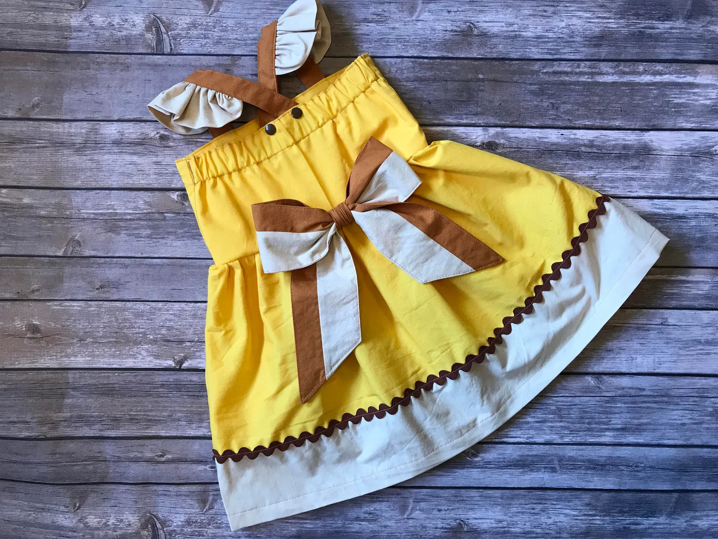 Girl's Yellow Rescue Dog Dress image 2