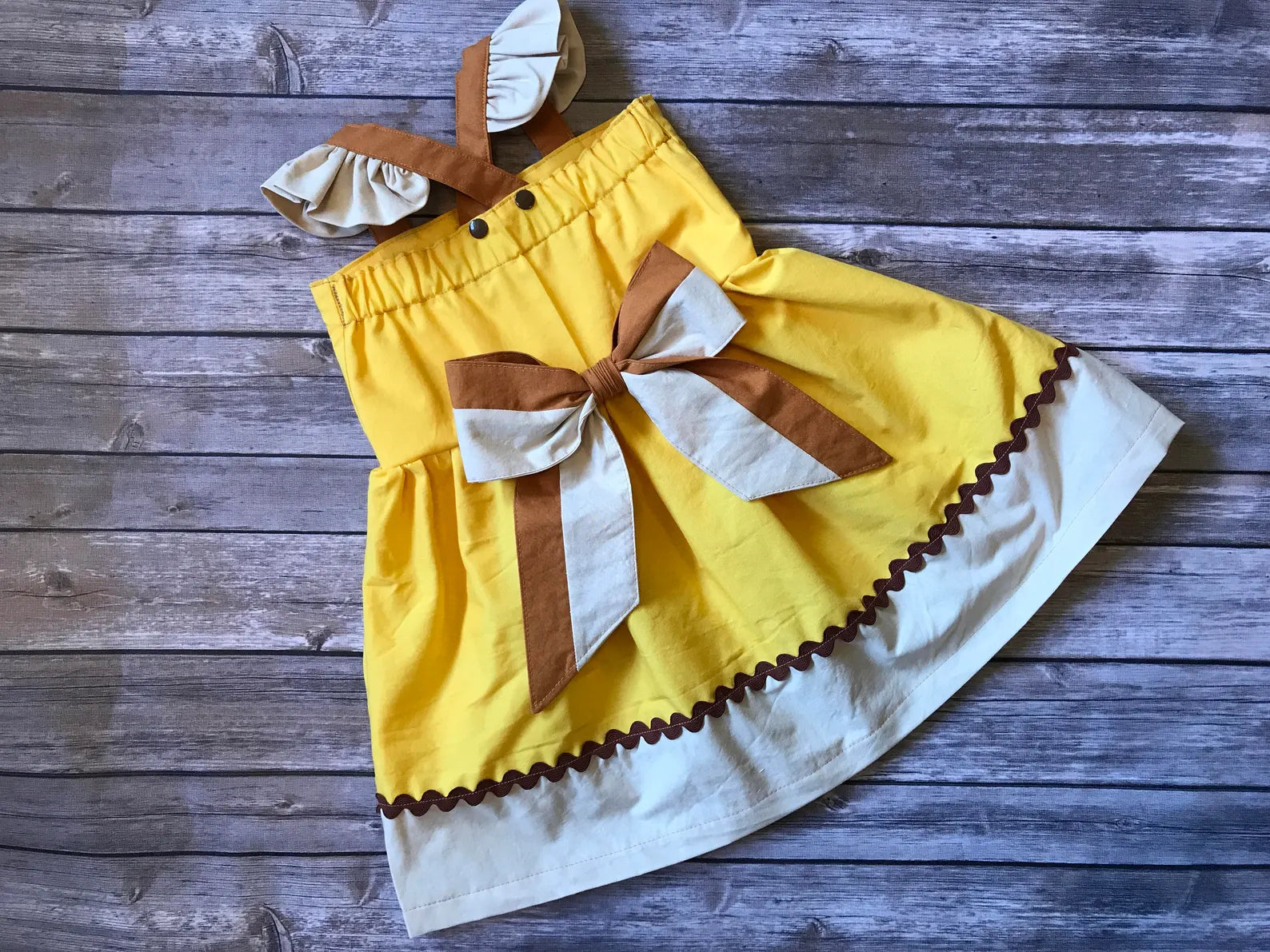Girl's Yellow Rescue Dog Dress image 2