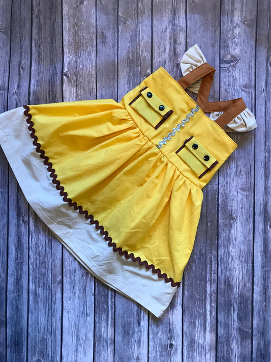 Girl's Yellow Rescue Dog Dress image 0